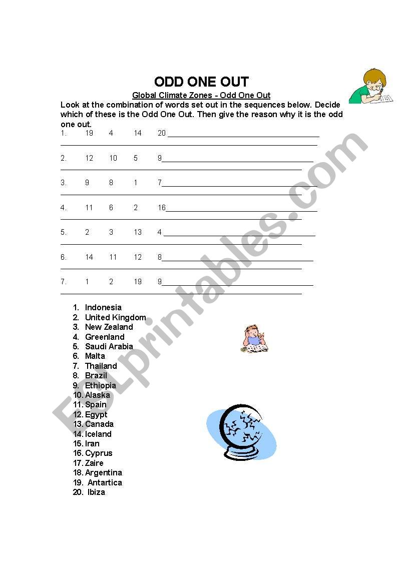 ODD ONE OUT worksheet