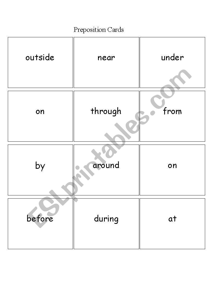 preposition-cards-1 worksheet