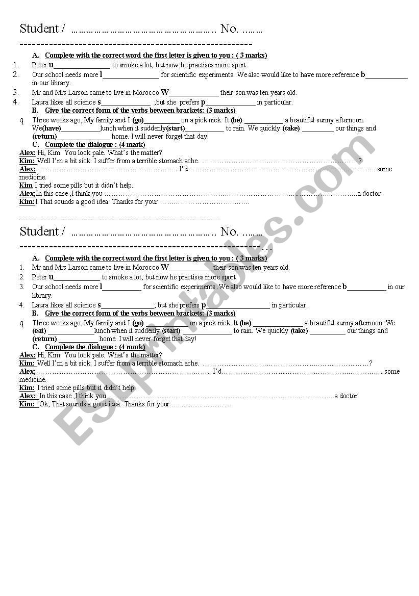 recycling material worksheet