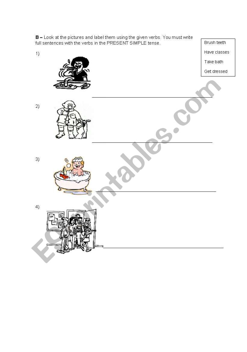 Daily Routine part 2 worksheet