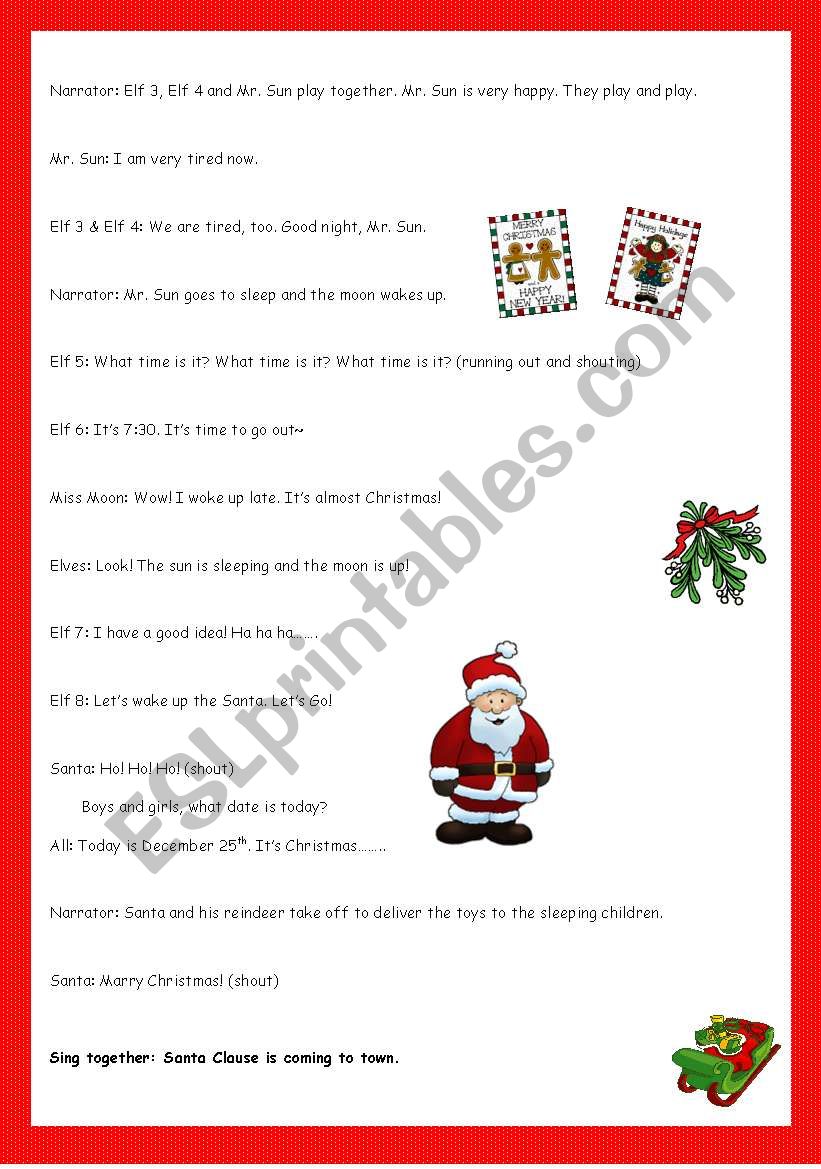 Where is my list? An easy Christmas play-theatre - ESL worksheet by  meljthomson