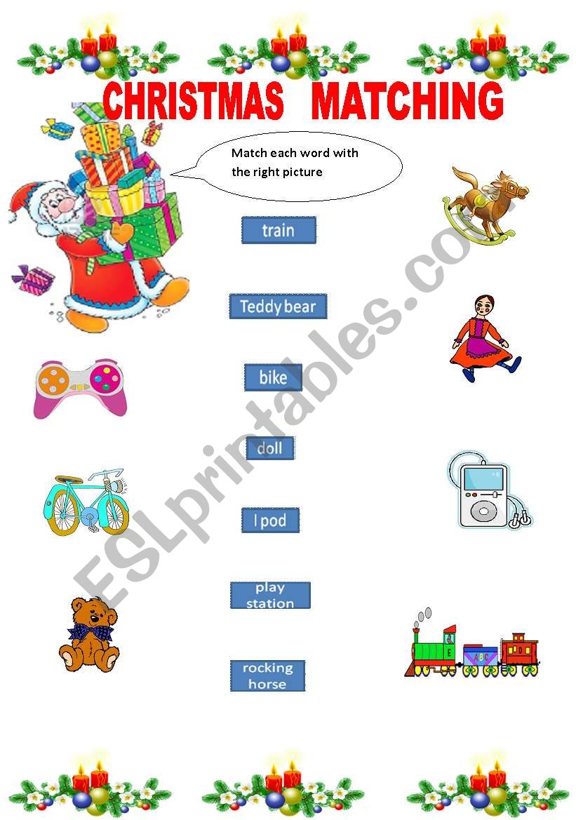 CHRISTMAS MATCHING worksheet