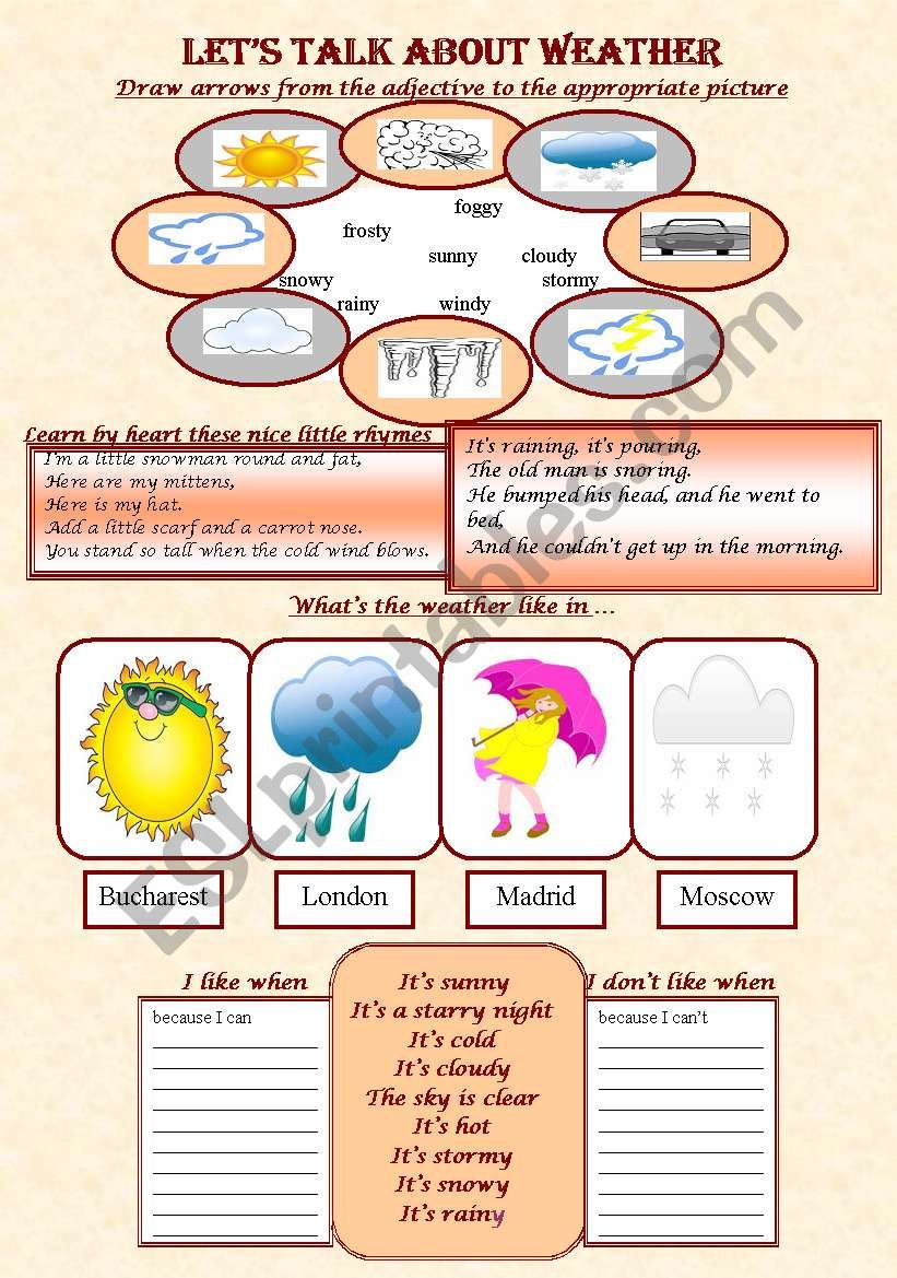 Let´s Talk About Weather - ESL Worksheet By Vale A.