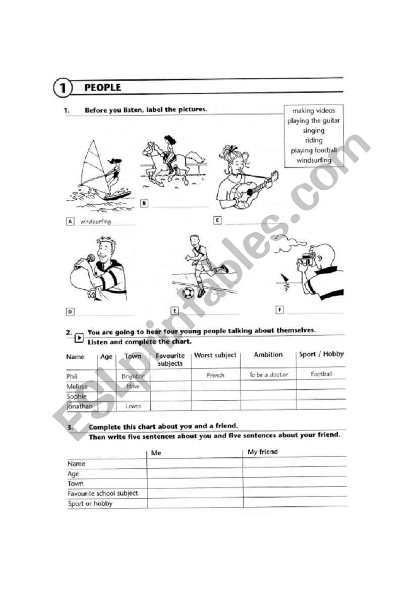 people worksheet