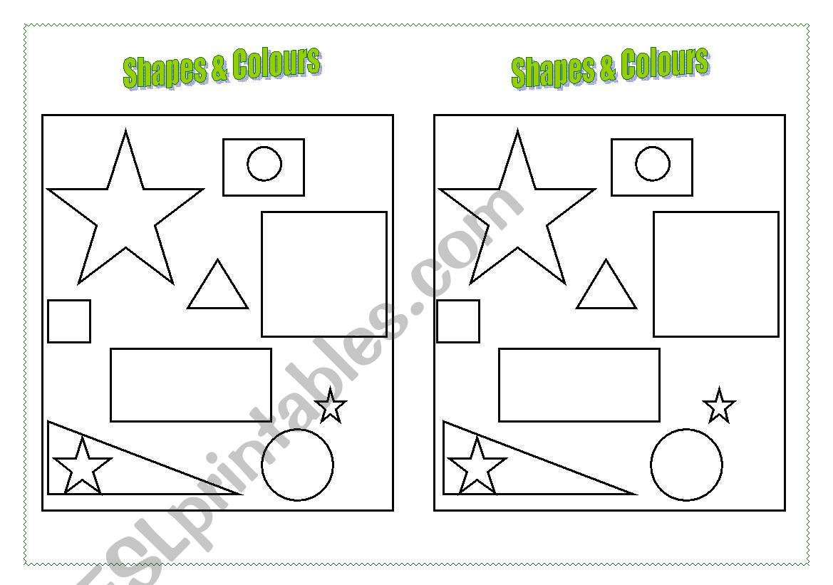 Shapes and colours game (2) worksheet
