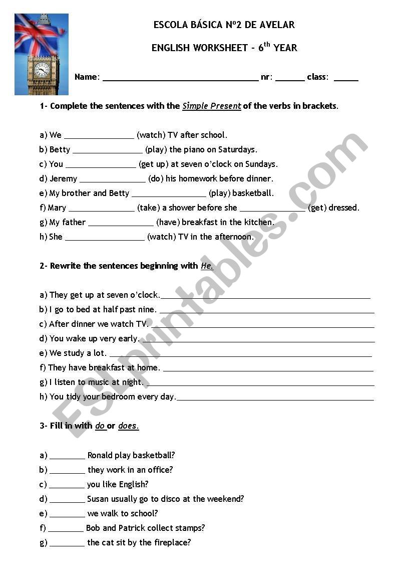 Simple Present worksheet