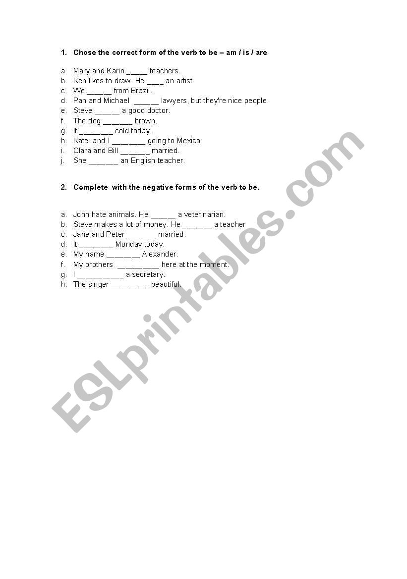 Simple Present worksheet