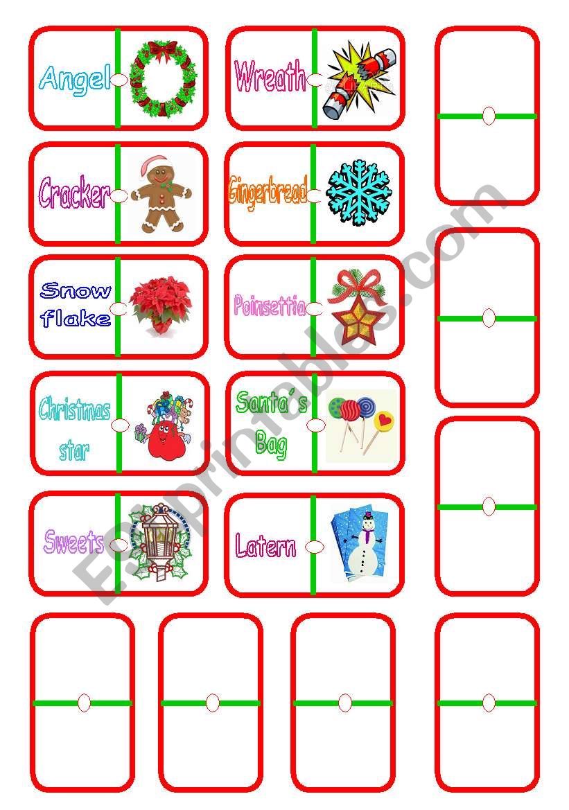 Xmas domino 3/3 worksheet