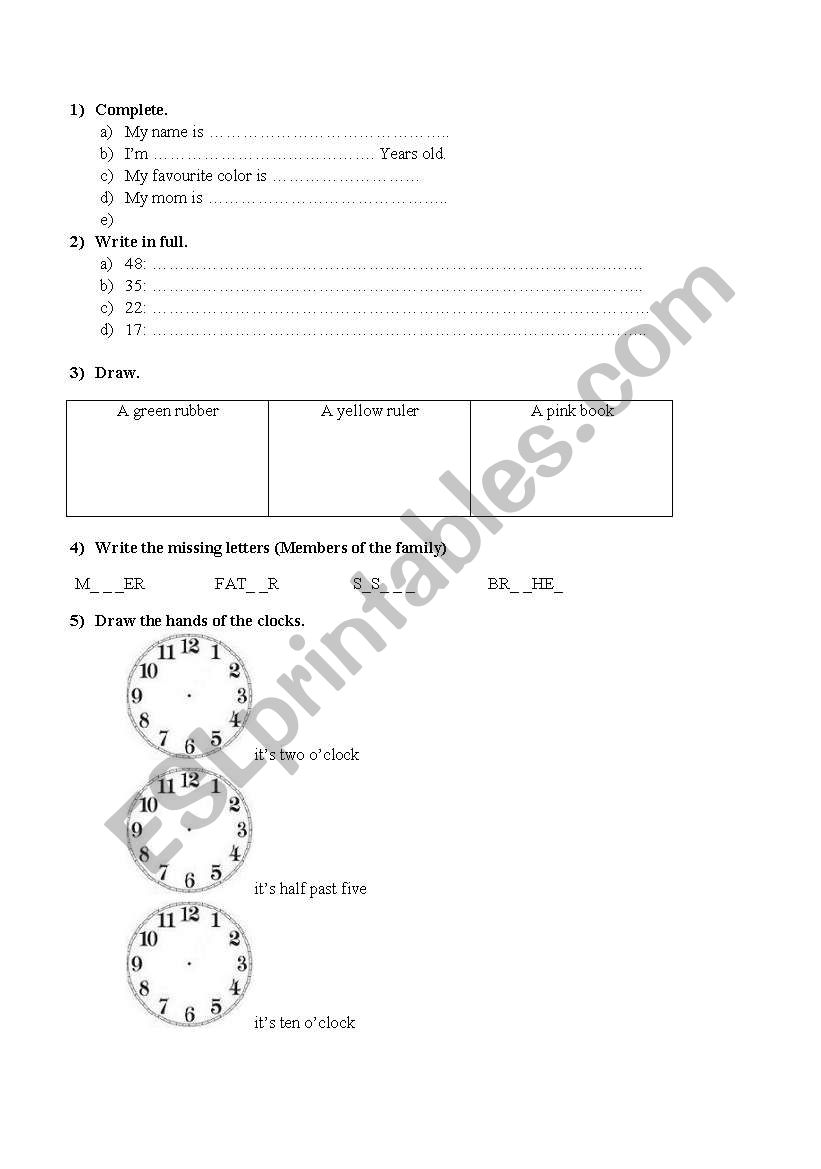 Grammar and vocabulary practice 