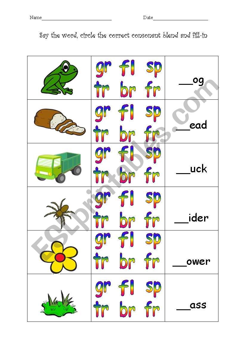  Consonant Blends Worksheets Worksheets For Kindergarten