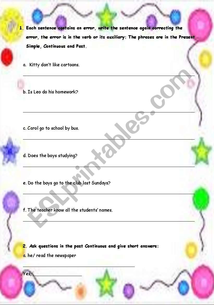 TEST PAST AND FUTURE worksheet