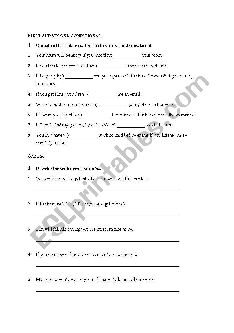 Conditional sentences practice