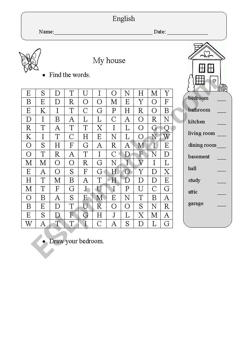 My house worksheet