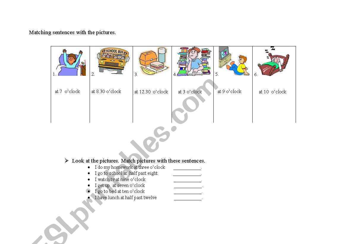 daily activities worksheet