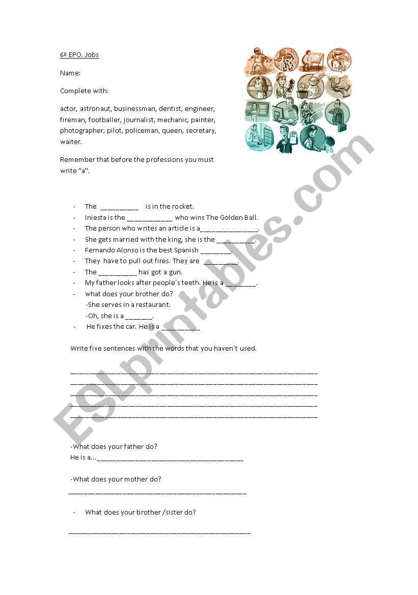 jobs worksheet