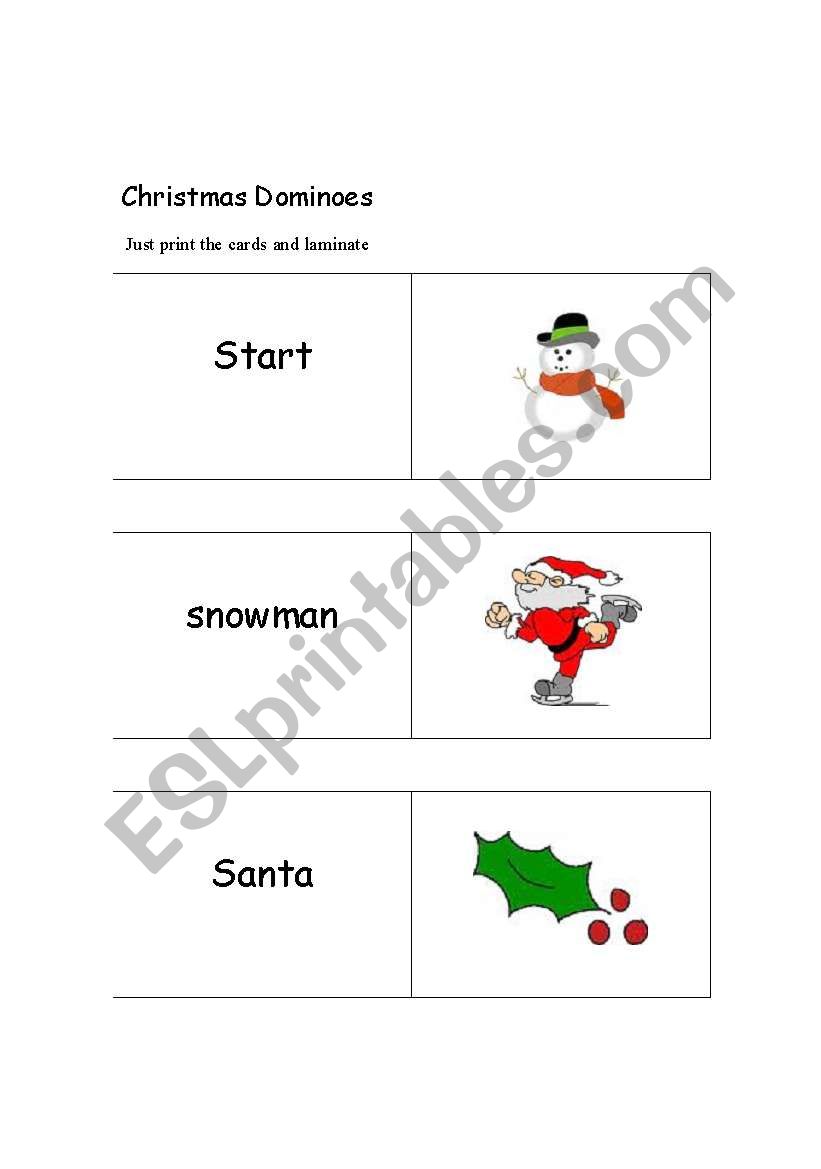 Christmas Dominoes and wordsearch