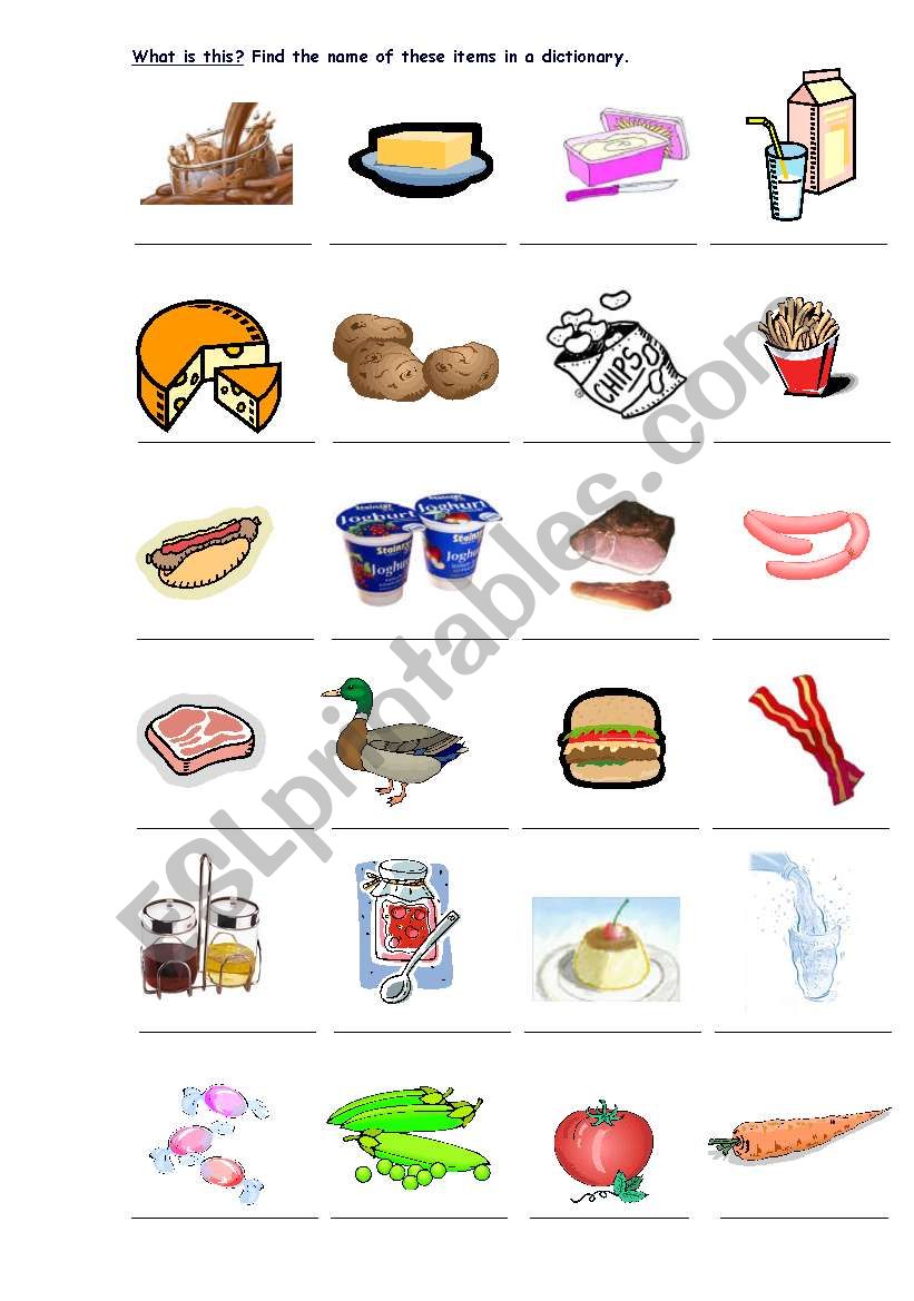 Food - ESL worksheet by joana35