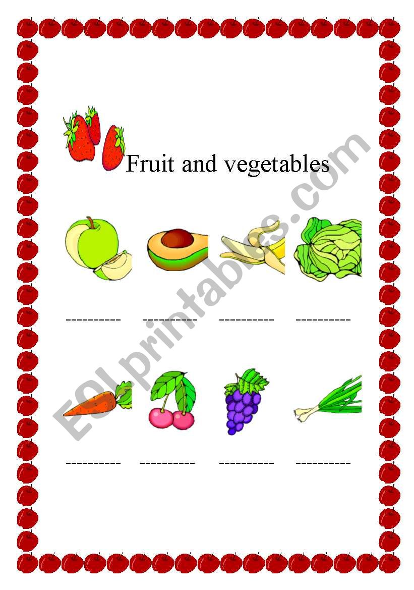 Fruit and vegetables worksheet