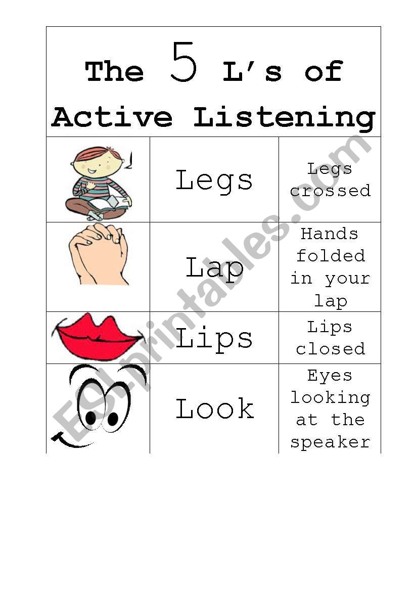 The 5 L´s Of Active Listening Esl Worksheet By Annamaree89