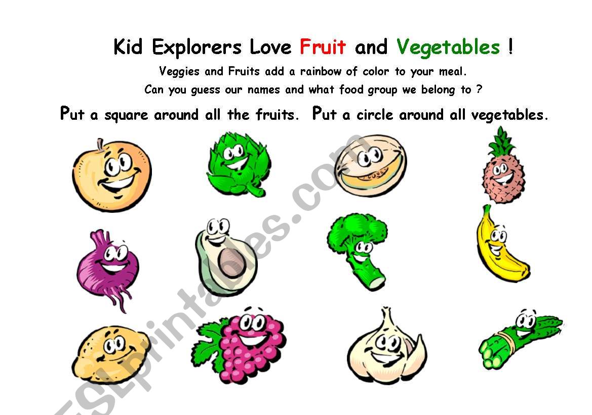 Fruit & vegetables worksheet