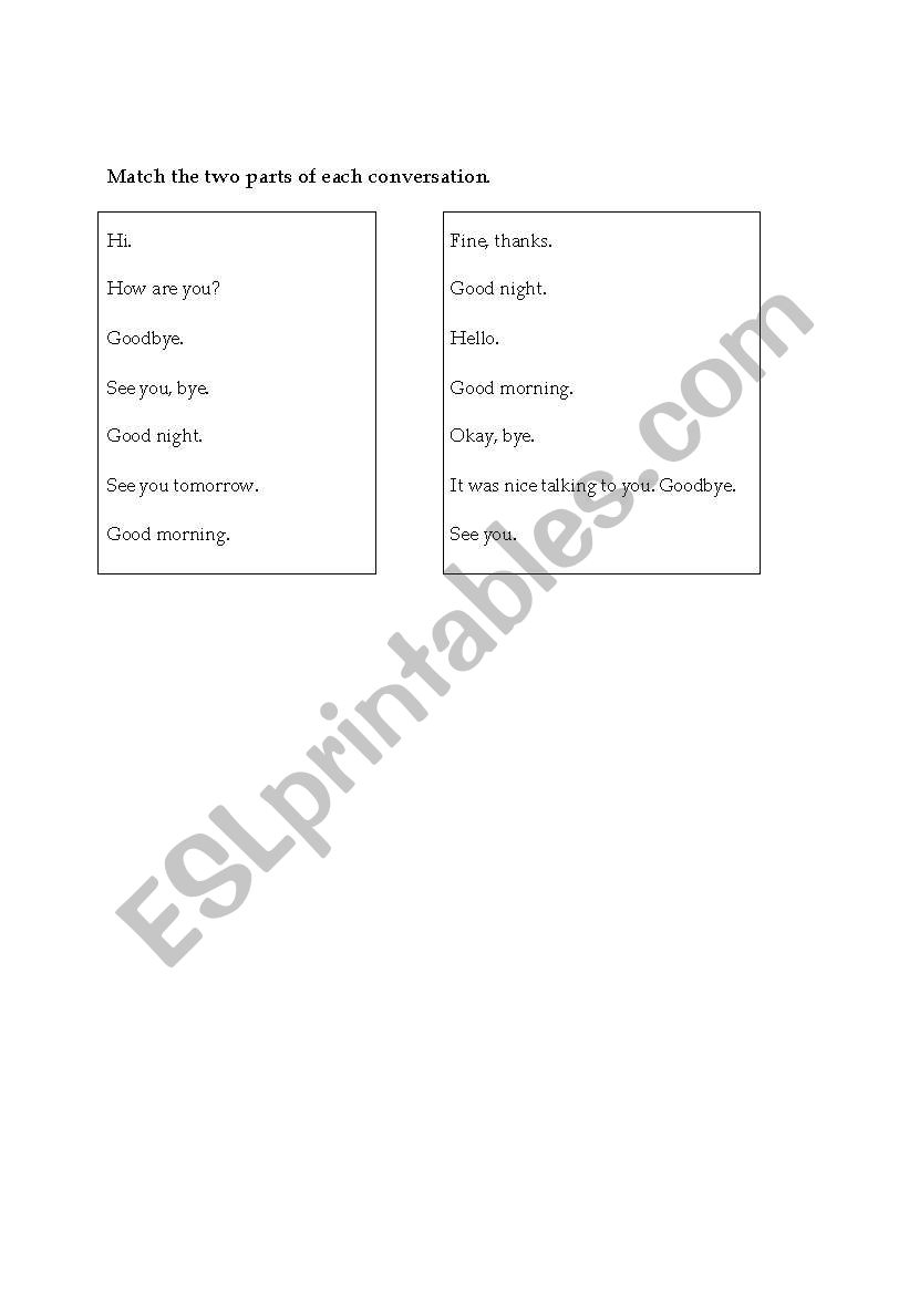 conversation worksheet