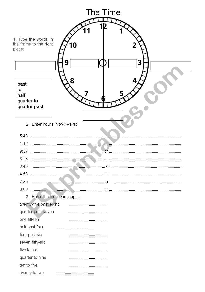 The Time worksheet