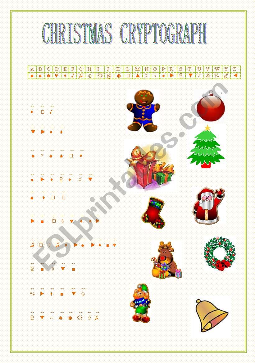 christmas cryptograph worksheet