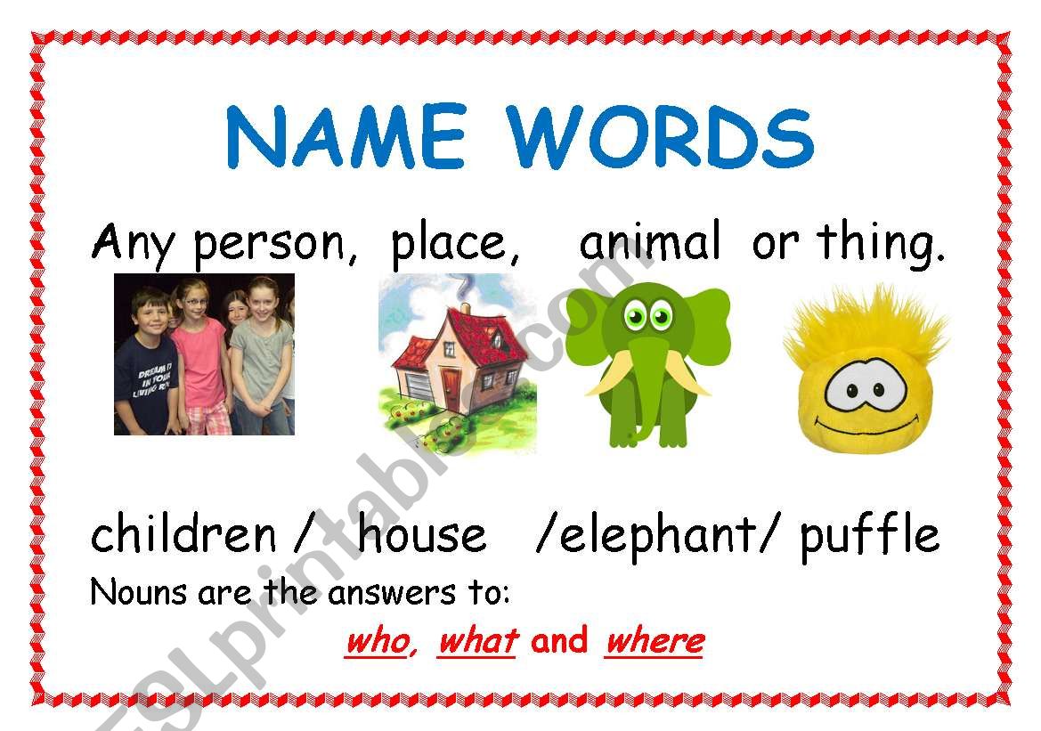 Nouns,Adjectives,Verbs worksheet