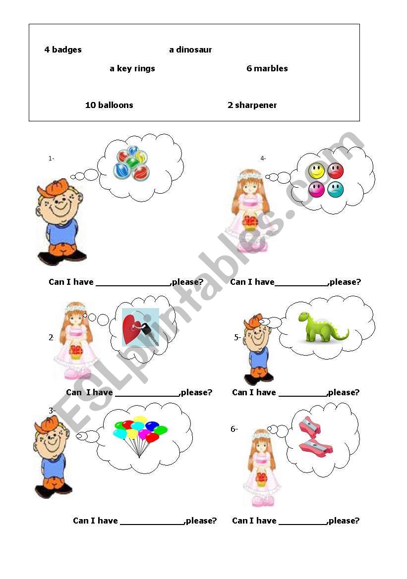 Can I have _____? - ESL worksheet by naveah