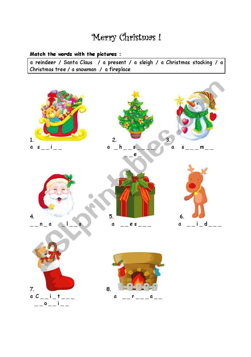 Merry Christmas - Matching worksheet