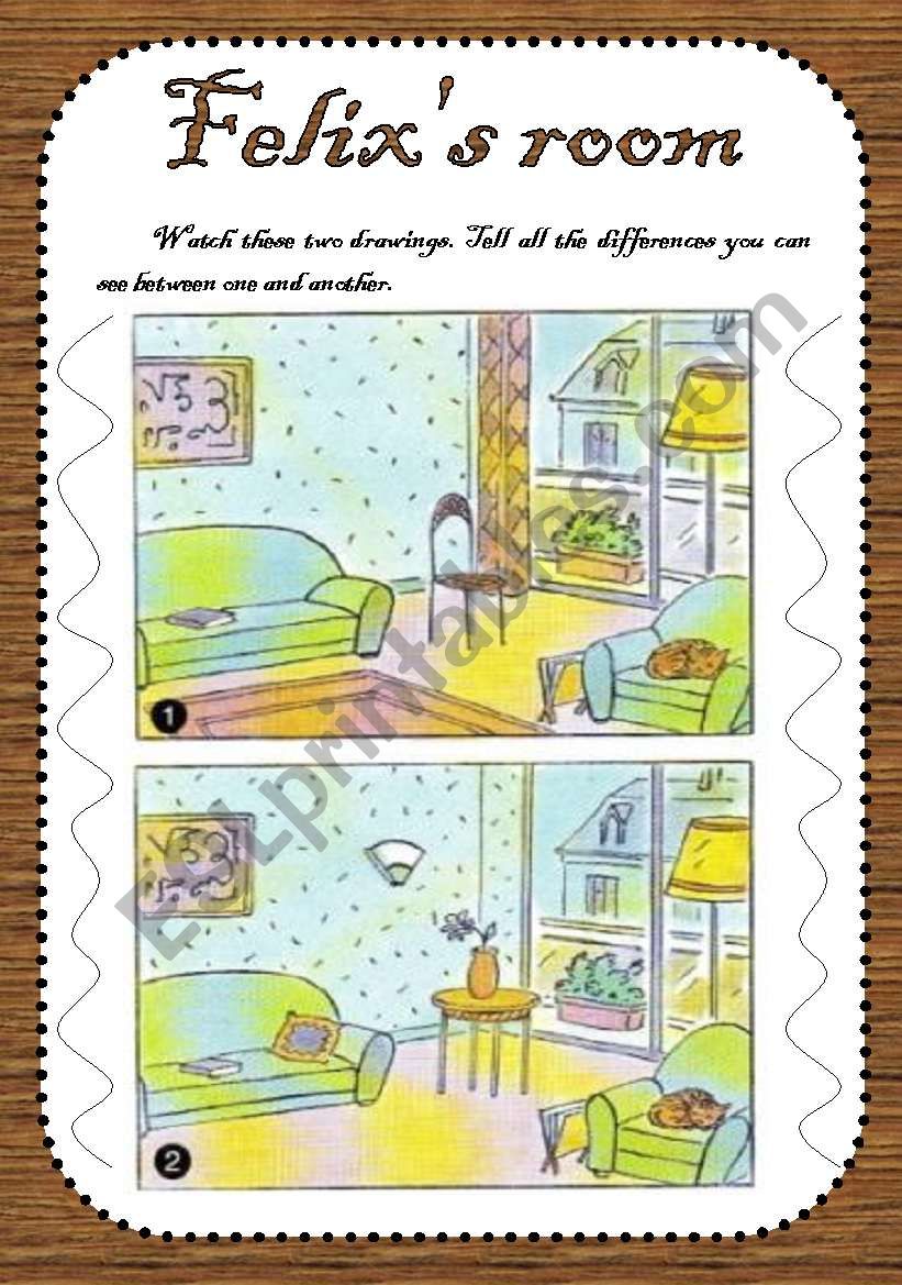 Felix´s room - ESL worksheet by bea1901