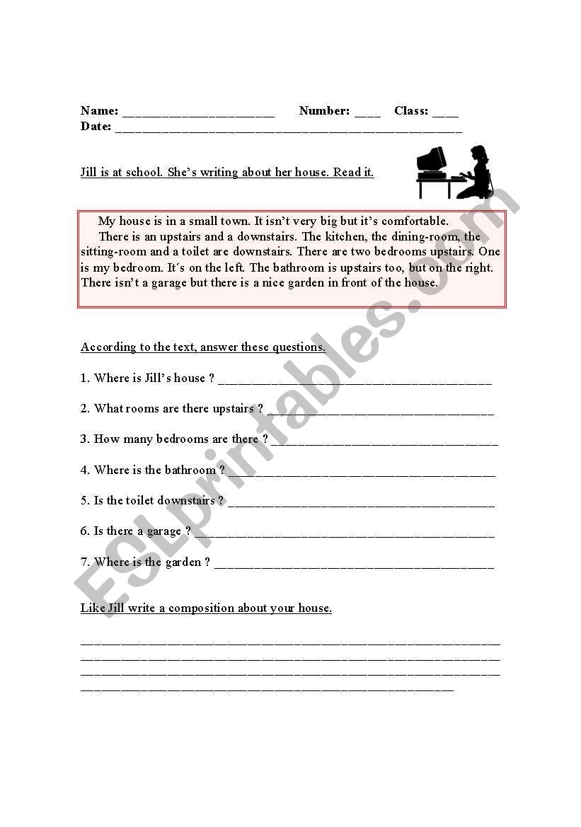 Worksheet -Jill´s house - ESL worksheet by Carlos D.