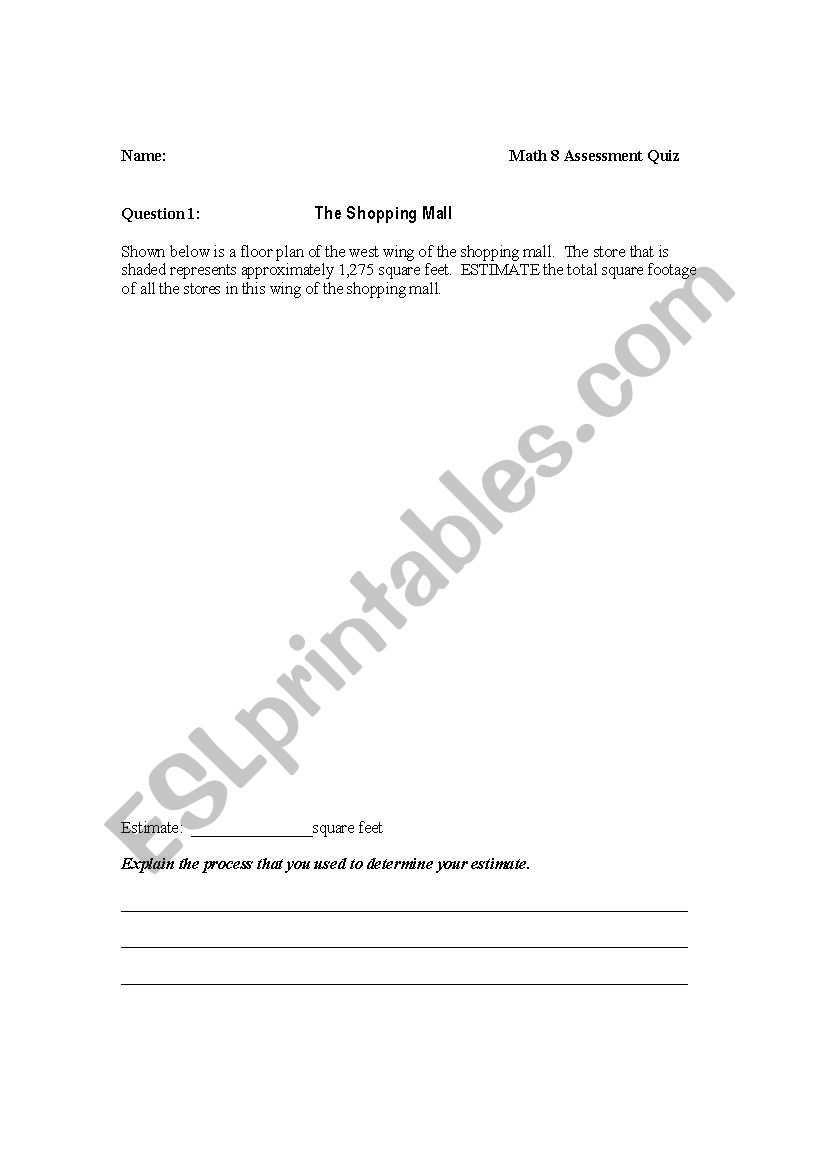 The Shopping Mall worksheet