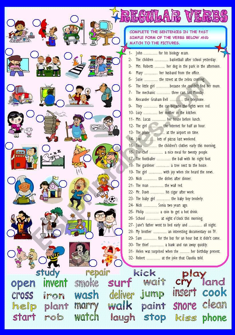 the-past-simple-verbs-worksheet-is-shown-in-black-and-white-with-text