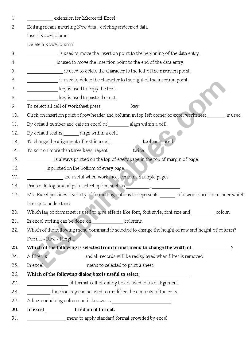 powerpoint worksheet