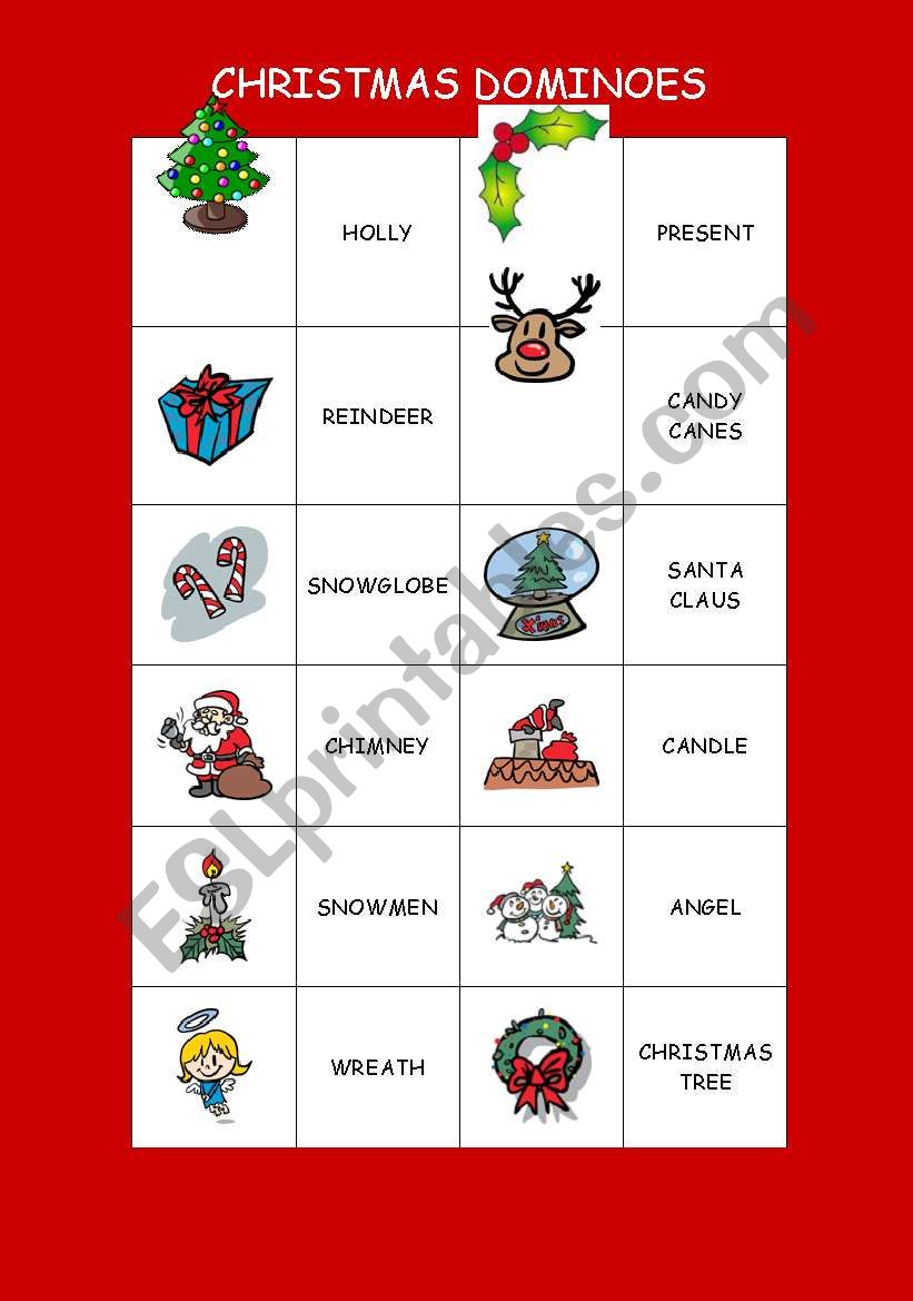 Christmas Dominoes worksheet