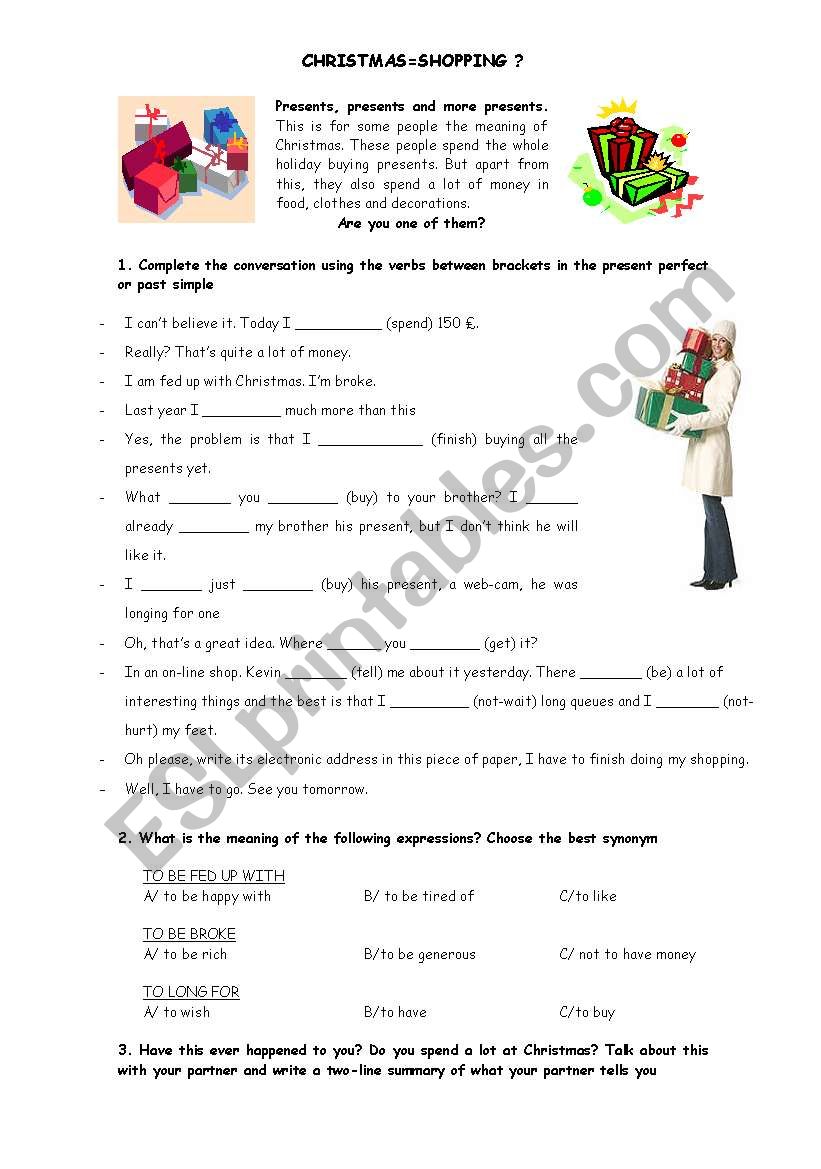 Christmas worksheet