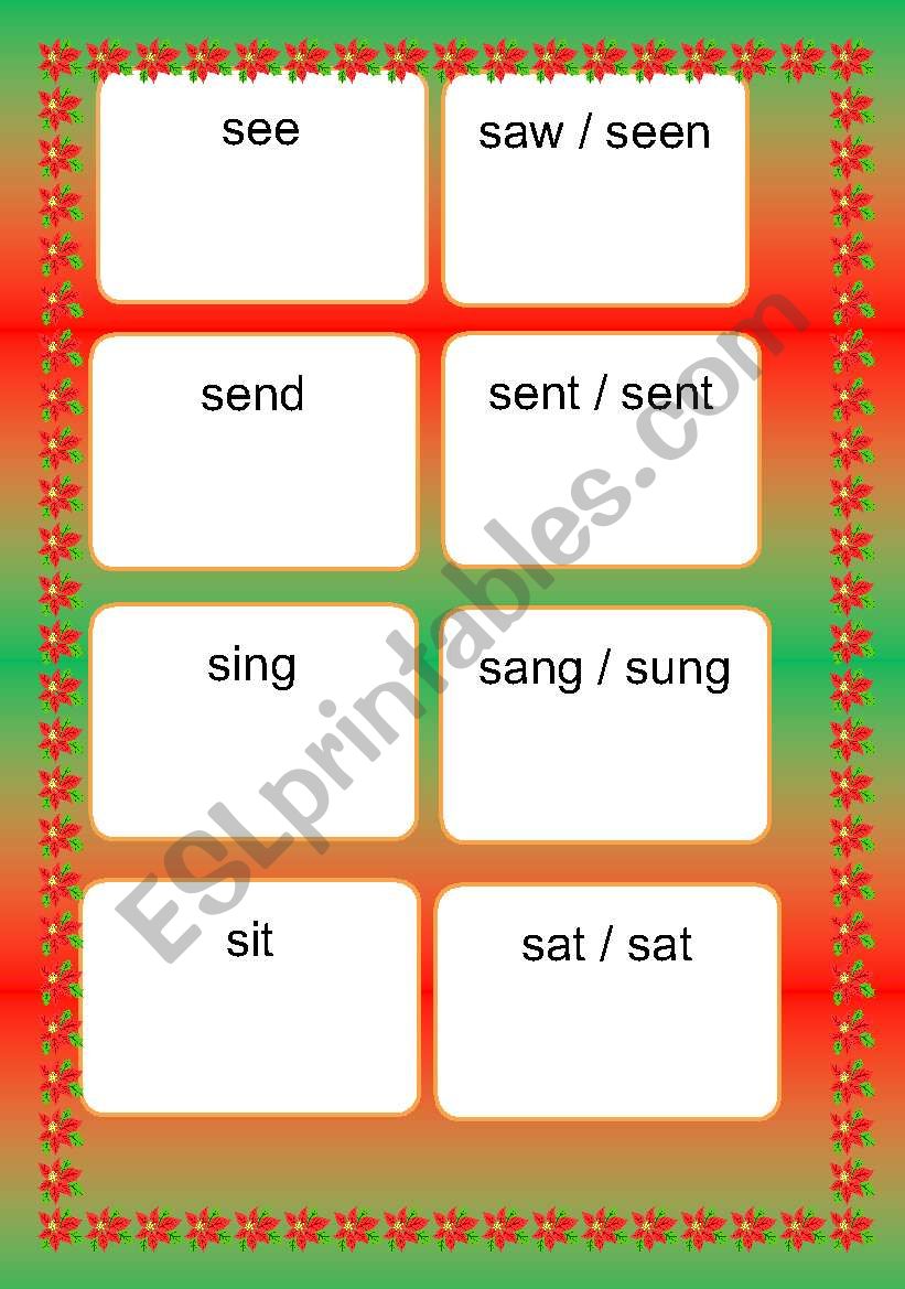 irregular verbs 4 worksheet