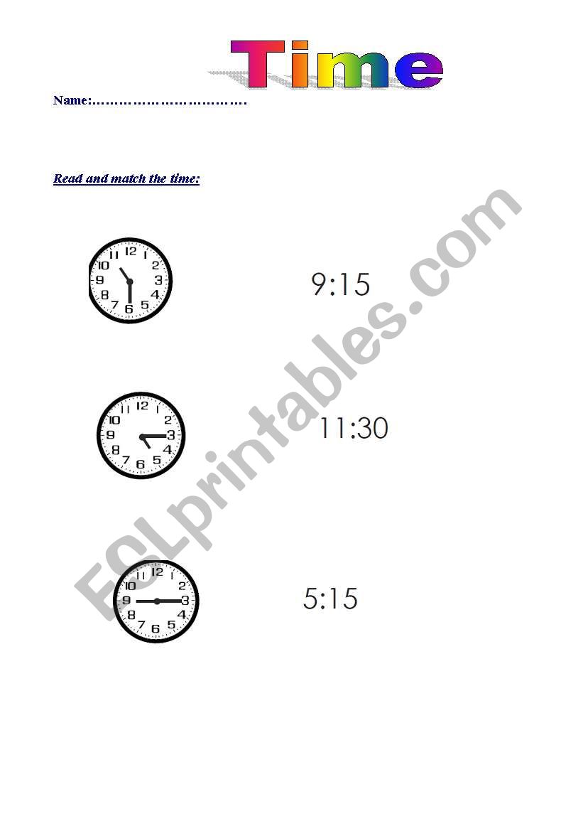 time worksheet