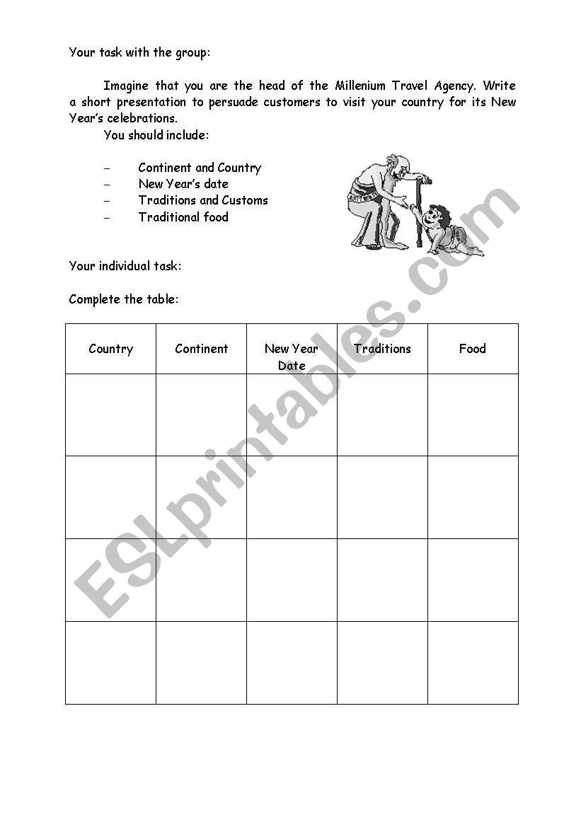 New Years Day  worksheet