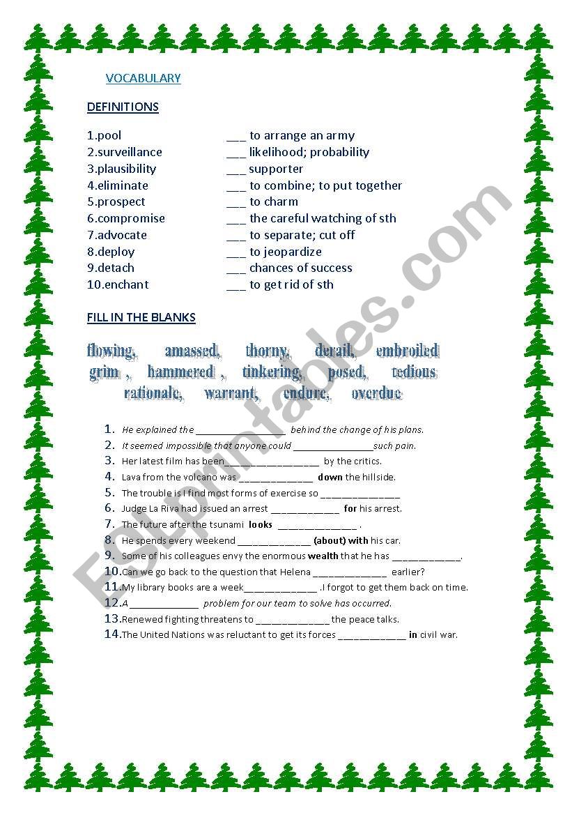 English Worksheets: Let´s Revise Vocabulary