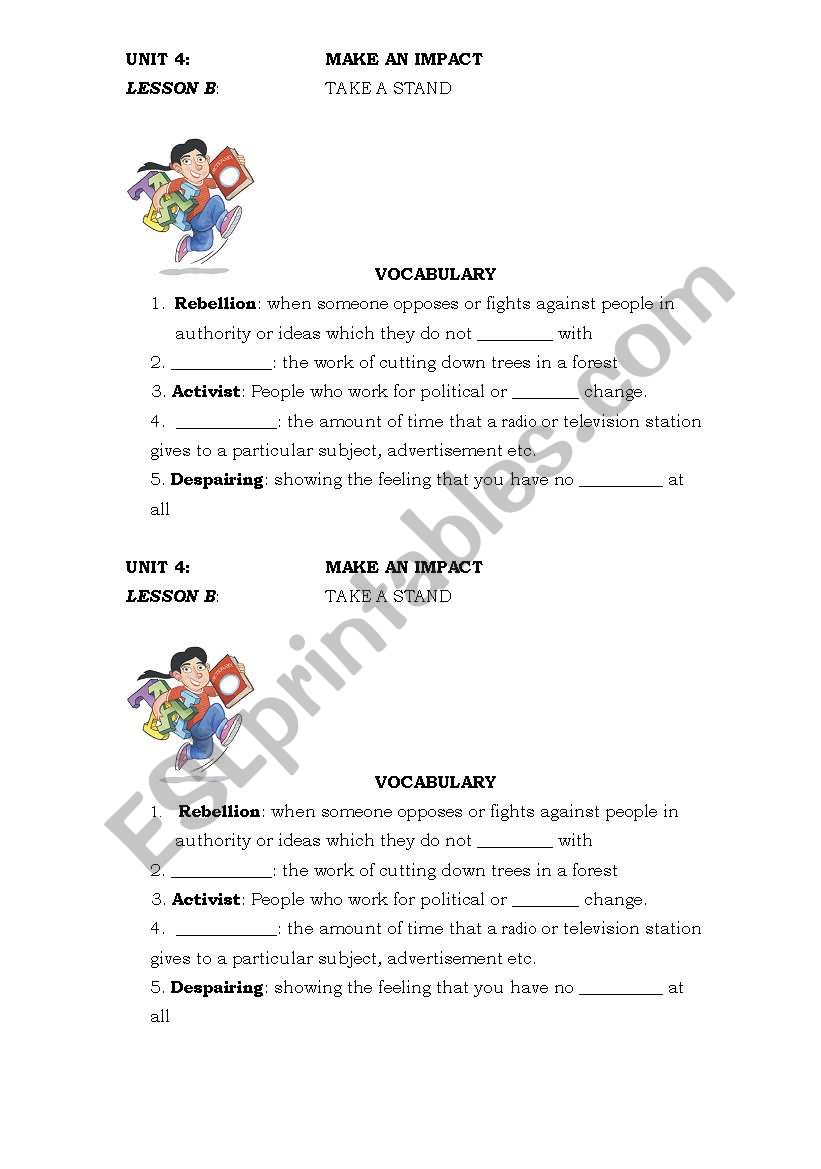 vocabulary worksheet