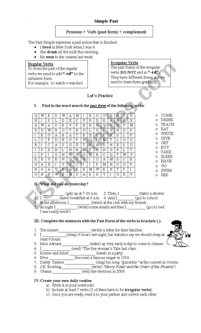 Simple Past worksheet