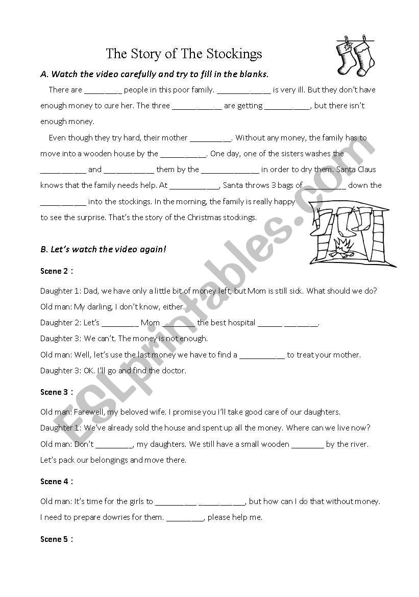 All about stockings worksheet