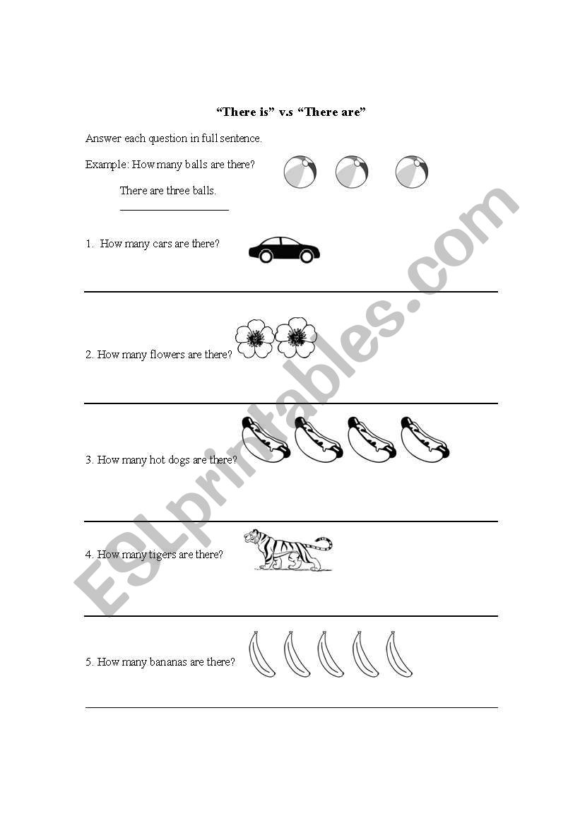 There is v.s there are worksheet