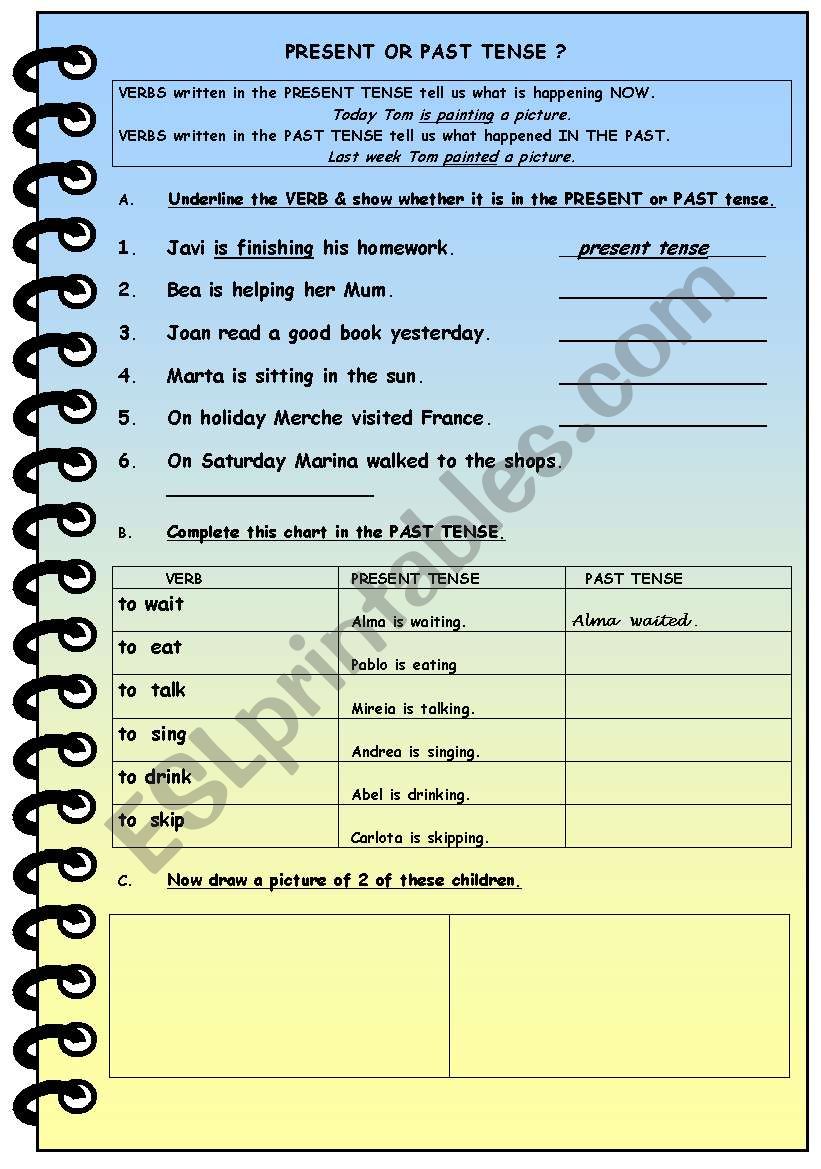 PRESENT OR PAST TENSE ? worksheet