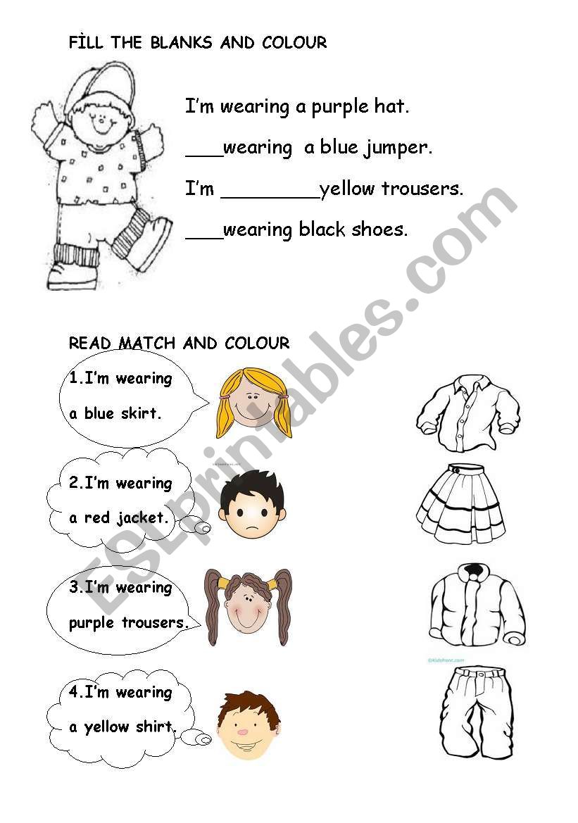 clothes worksheet