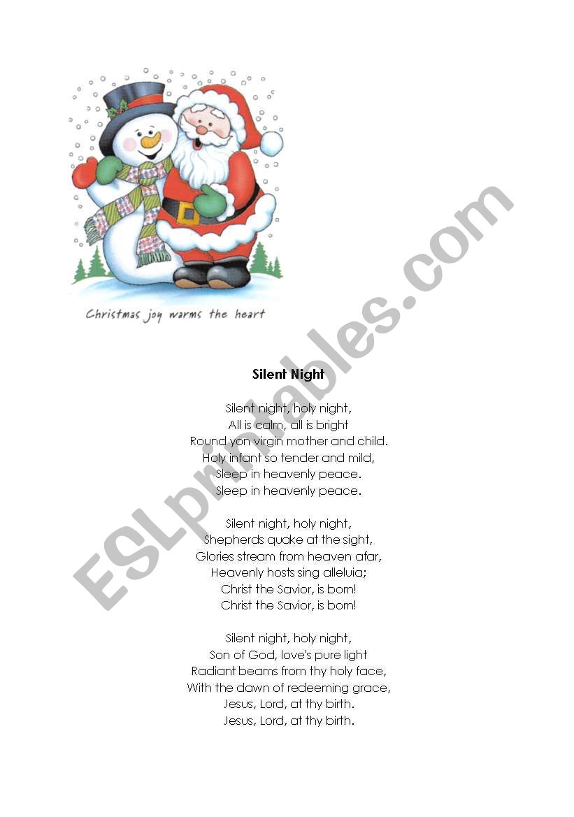 beautiful christmas carol worksheet