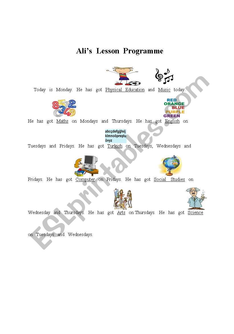 name of lesson 4th grade worksheet