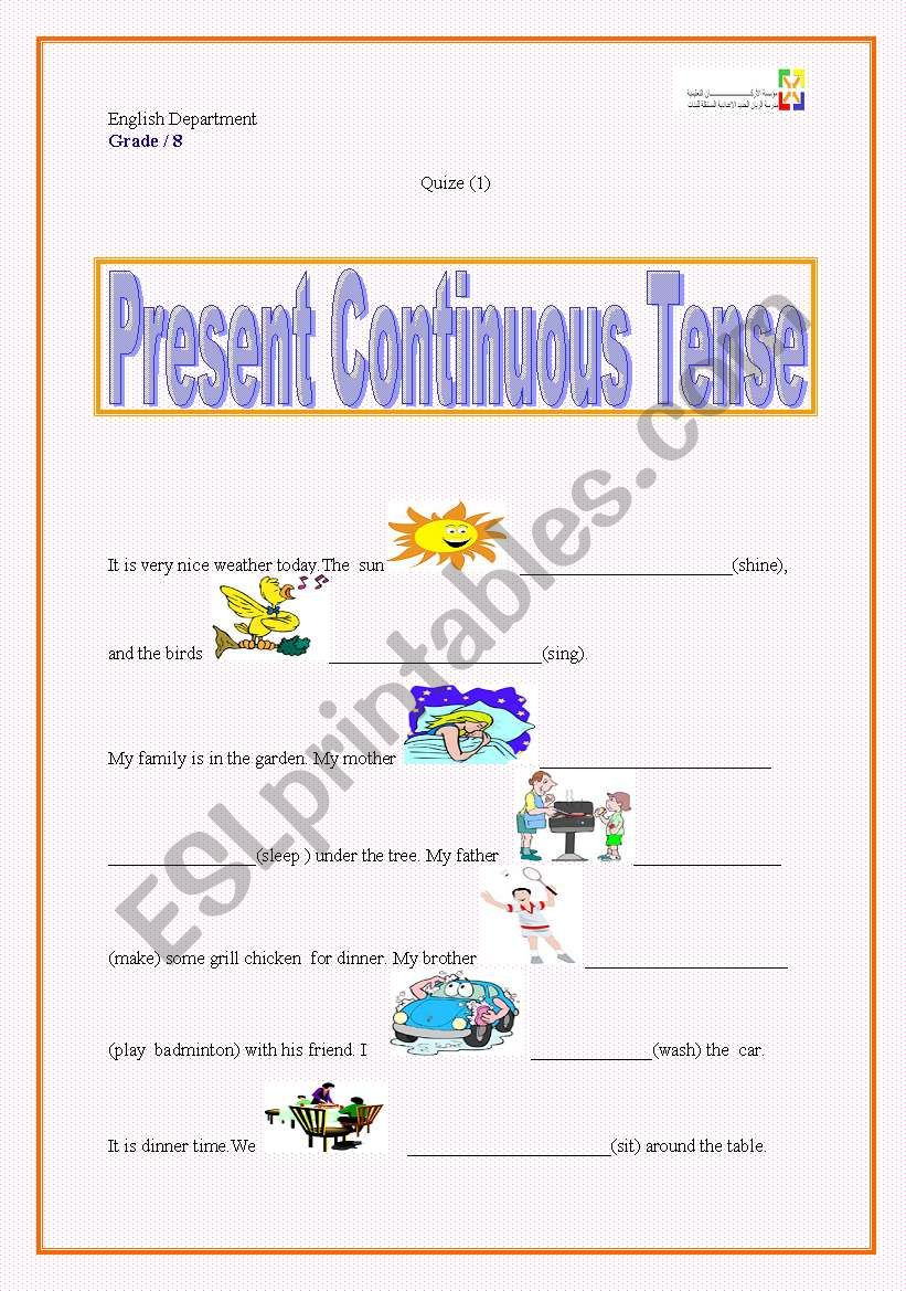 present continuous worksheet